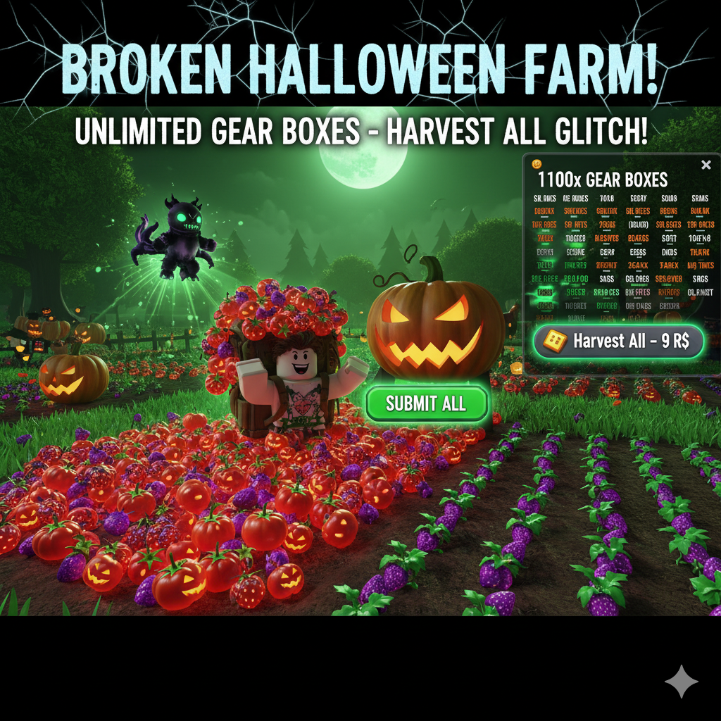 Grow a Garden: BROKEN Halloween Event Farm – Get Unlimited Gear Boxes & Spooky Eggs!